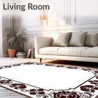 Ornate Floral Border Rug