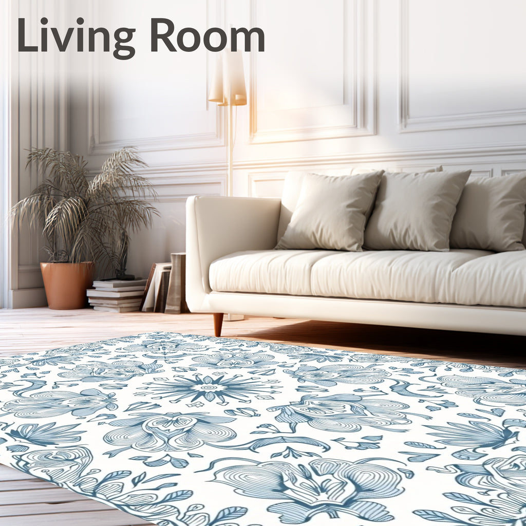 Intricate Floral Mandala Pattern Rug