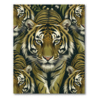 Bold Tiger Stripes Wild Animal Portrait Rug
