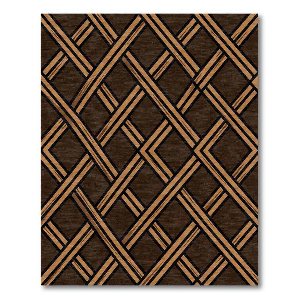 Textured Brown Intersecting Lattice Grid Rug