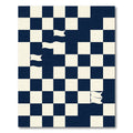 Navy and Cream Geometric Floating Flag Rug