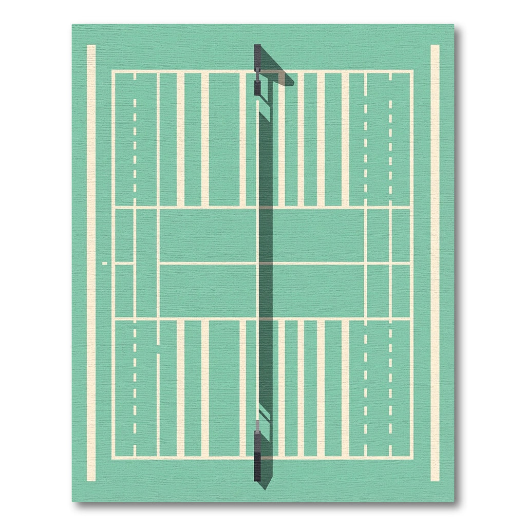 Minimalist Teal Athletic Court Grid Rug