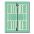 Minimalist Teal Athletic Court Grid Rug