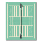 Minimalist Teal Athletic Court Grid Rug