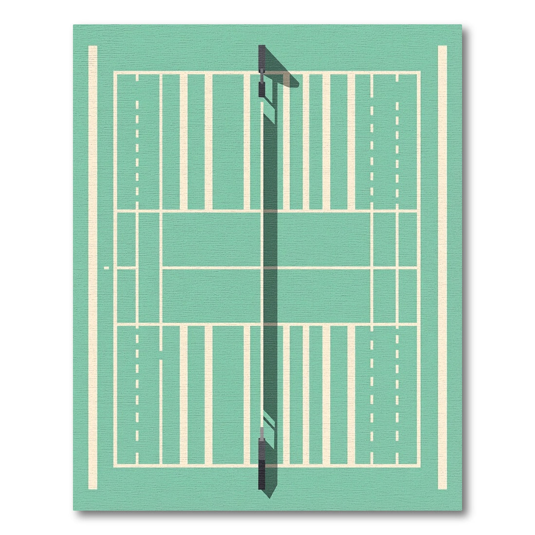 Minimalist Teal Athletic Court Grid Rug
