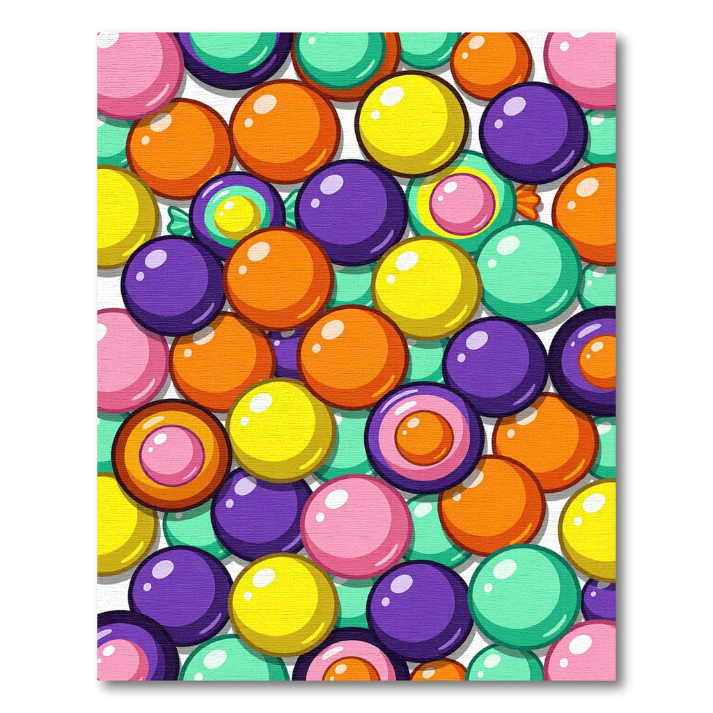 Vibrant Multicolored Pop Art Gumball Mosaic Rug