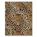 Bold Tan Leopard Head Repeat Rug