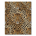 Bold Tan Leopard Head Repeat Rug
