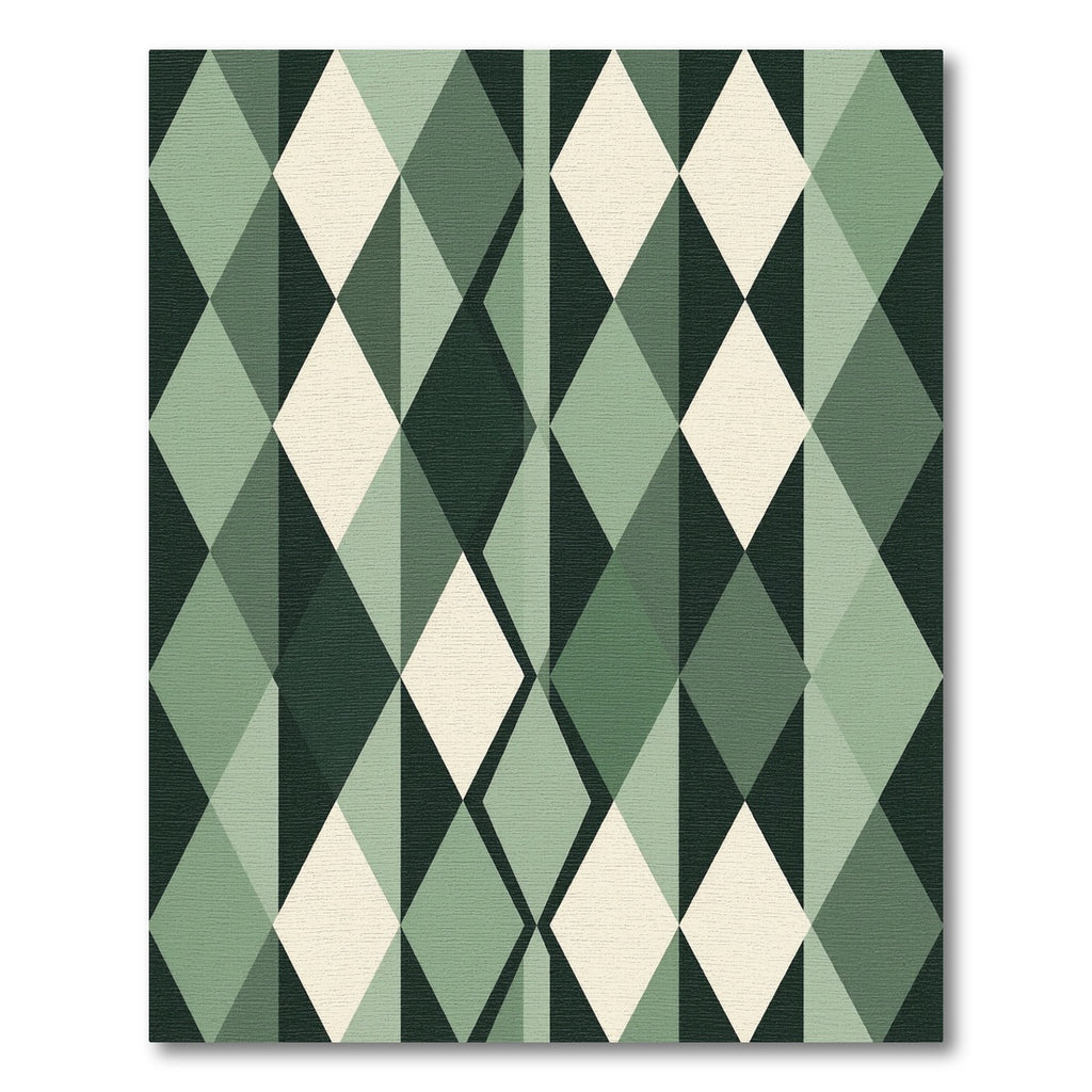 Sage Green Geometric Interlocking Diamond Rug