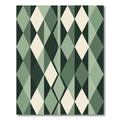 Sage Green Geometric Interlocking Diamond Rug