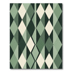 Sage Green Geometric Interlocking Diamond Rug