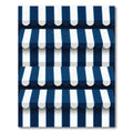 Navy Blue White Nautical Striped Awning Rug