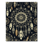 Golden Dreamcatcher Boho Celestial Rug