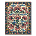 Vintage Pink Lotus Botanical Floral Art Rug
