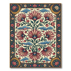 Vintage Pink Lotus Botanical Floral Art Rug