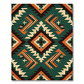 Teal Orange Geometric Navajo Inspired Rug