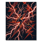Electric Crimson Lightning Bolt Energy Rug