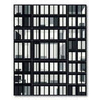 Modern Black White Geometric Grids Rug