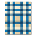 Blue and Cream Plaid Grid Rug
