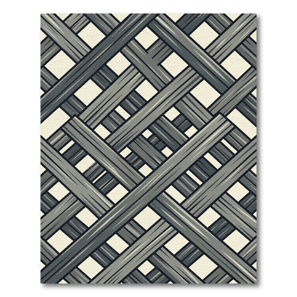 Gray Intersecting Wood Grain Effect Rug