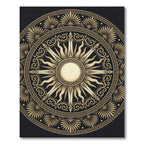 Golden Sunburst Medallion Greco Roman Rug