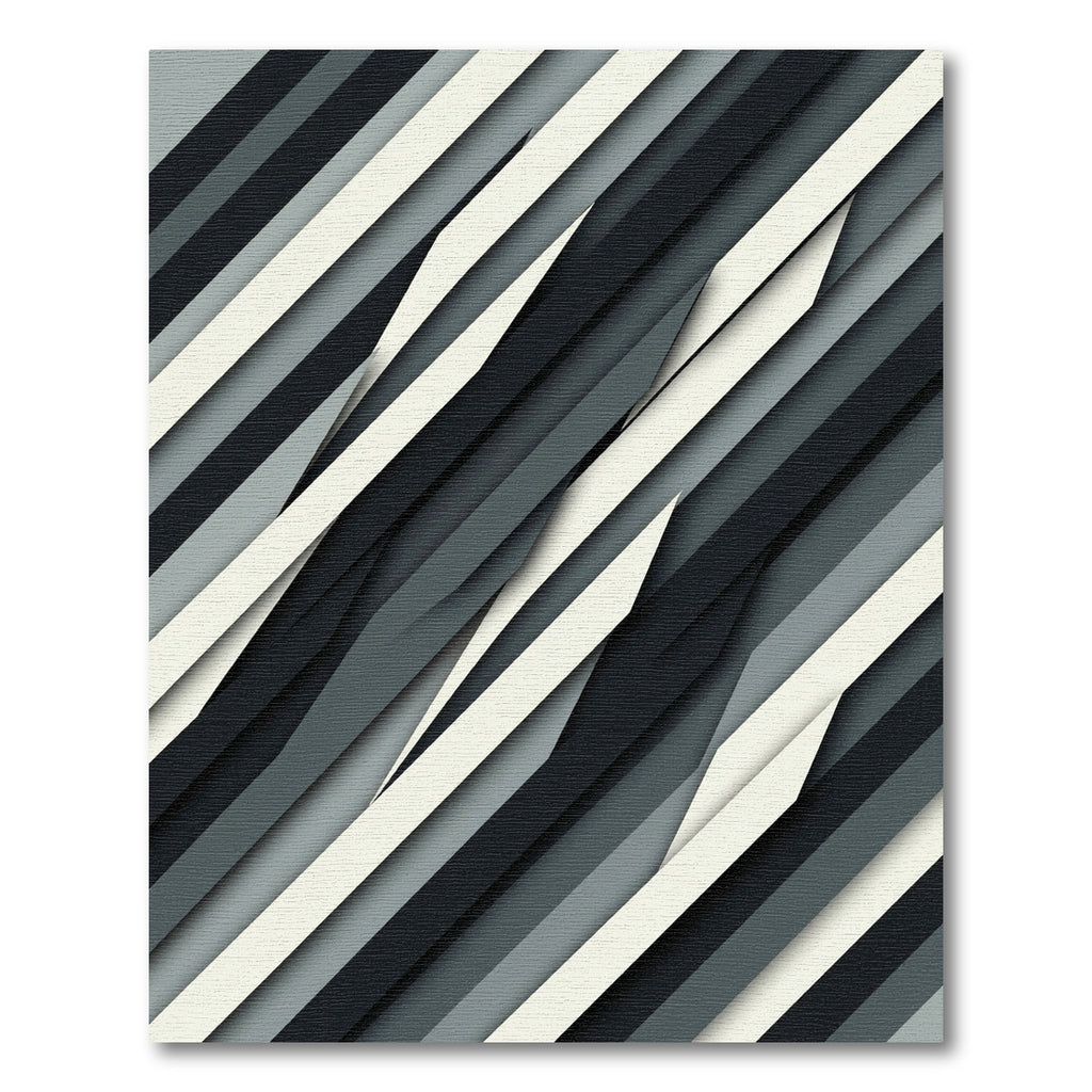 Minimalist Monochrome Diagonal Abstract Stripe Rug