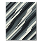 Minimalist Monochrome Diagonal Abstract Stripe Rug
