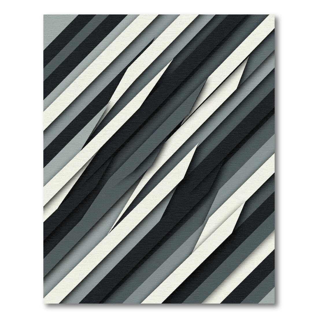 Minimalist Monochrome Diagonal Abstract Stripe Rug