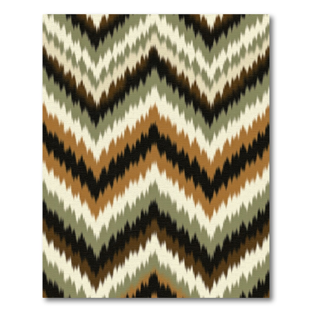 Earthy Chevron Zigzag Olive Brown Rug