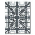 Industrial Gray Geometric Urban Street Grid Rug