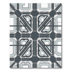 Industrial Gray Geometric Urban Street Grid Rug