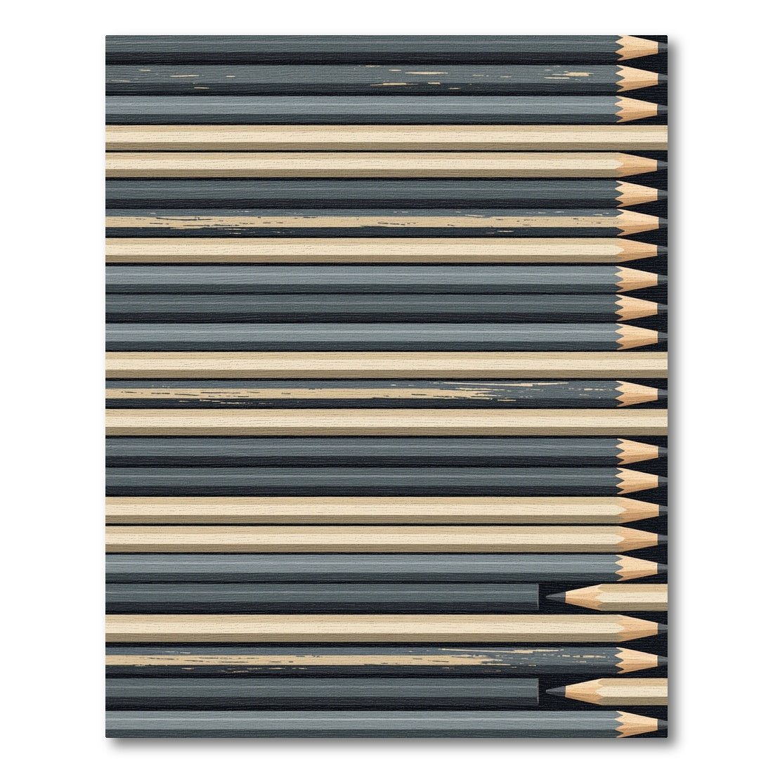 Minimalist Graphite and Cream Striped Rug