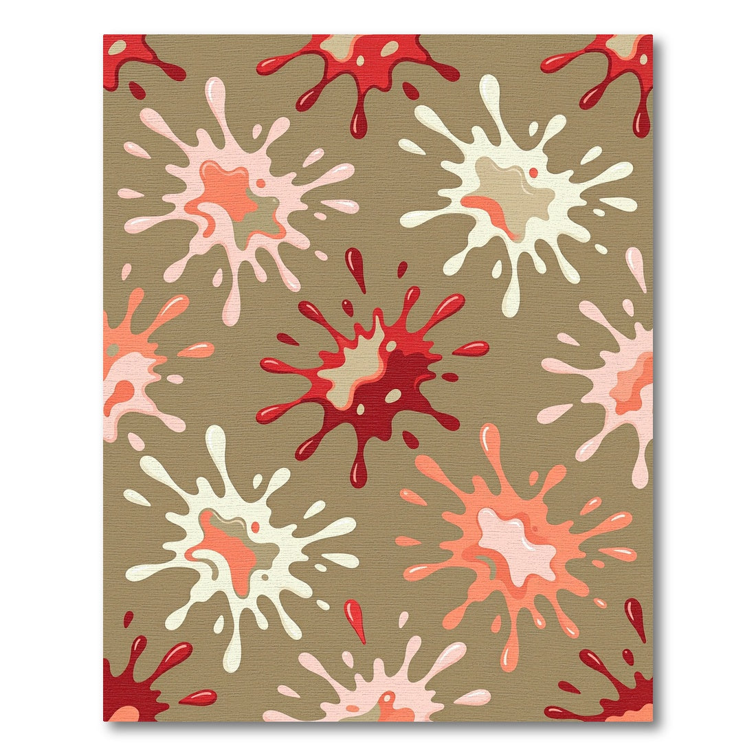 Playful Pink and Red Liquid Splash Rug
