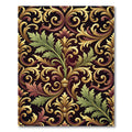 Ornate Gold Green Acanthus Flourish Rug