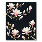 Blush Pink Magnolia Blossom Branches Rug