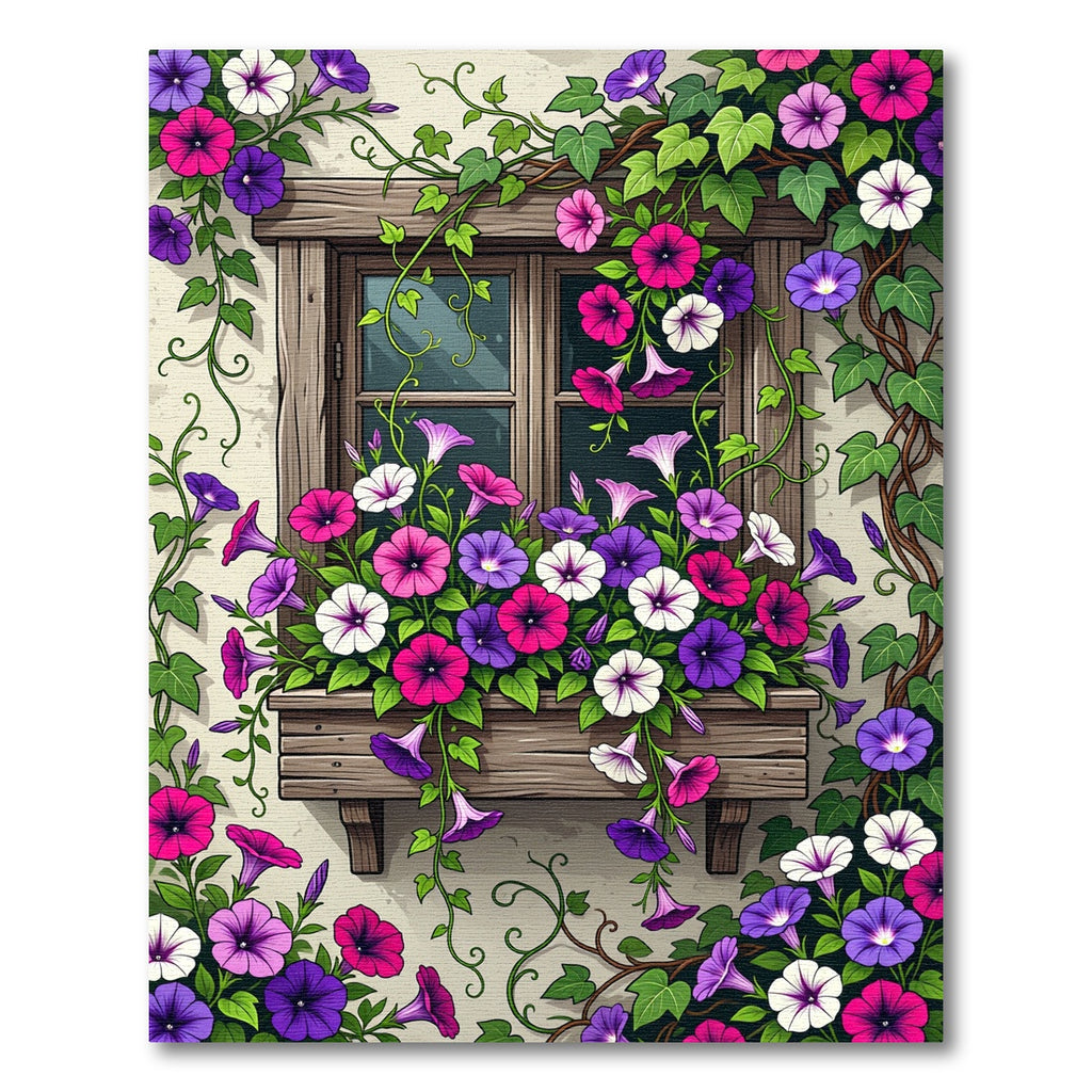 Vibrant Morning Glory Garden Bloom Rug