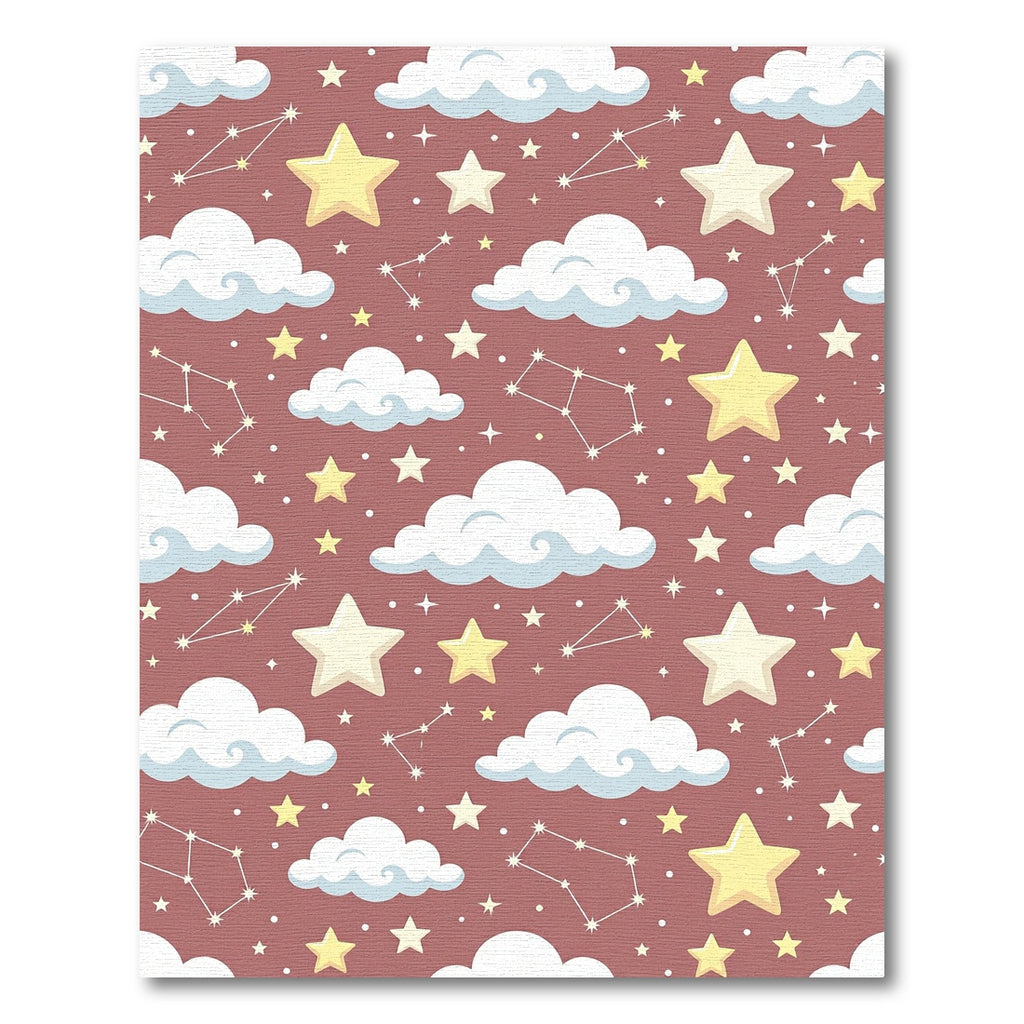 Whimsical Dusty Rose Constellation Starry Sky Rug