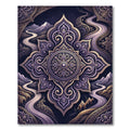 Ornate Violet Mandala Desert Mountain Dream Rug