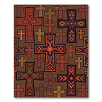 Earthy Spice Geometric Sacred Crosses Rug