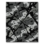 Shattered Monochrome Camouflage Fragmented Area Rug