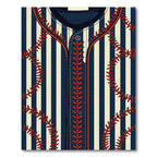 Navy Striped Baseball Stitched Area Rug