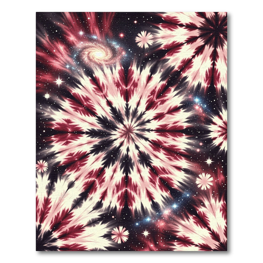 Crimson White Cosmic Swirl Rug