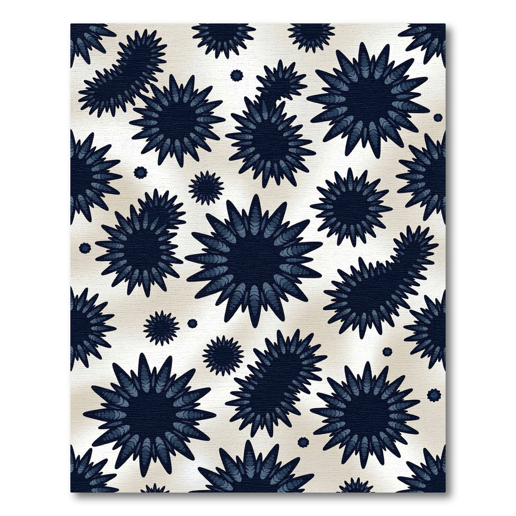 Celestial Navy Starburst Geometric Art Rug