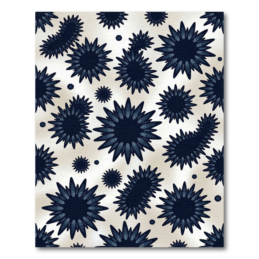 Celestial Navy Starburst Geometric Art Rug