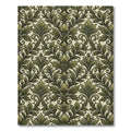 Sage Green Victorian Botanical Damask Rug