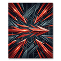 Dynamic Geometric Crimson Arrow Energy Rug