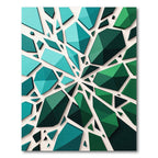 Emerald Geometric Abstract Shards Rug