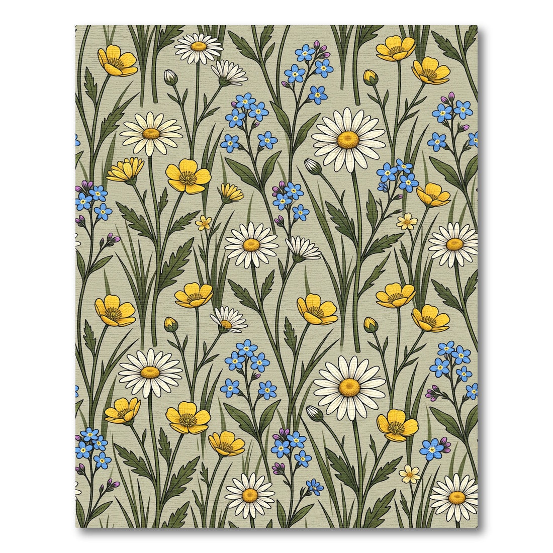 Meadow Daisies Forget Me Nots Buttercups Rug