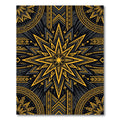 Striking Golden Star Geometric Onyx Decor Rug