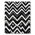 Bold Black White Zigzag Geometry Rug